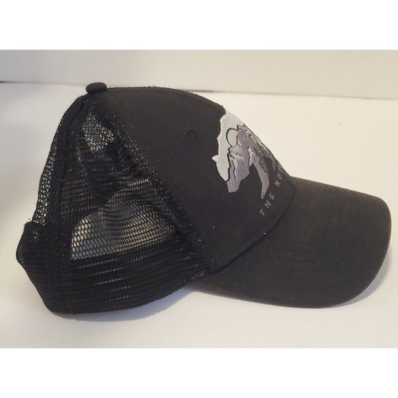 North Face Embroidered Trucker Hat Bear Logo Black Snapback Adjust - Picture 2 of 6